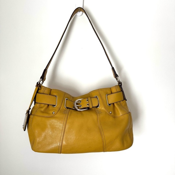 Tignanello Yellow Genuine Leather shoulder Handbag - Picture 1 of 14